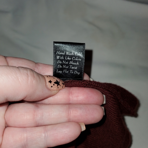 MAK Cropped Cardigan, Burgundy, Size M - Picture 4 of 4